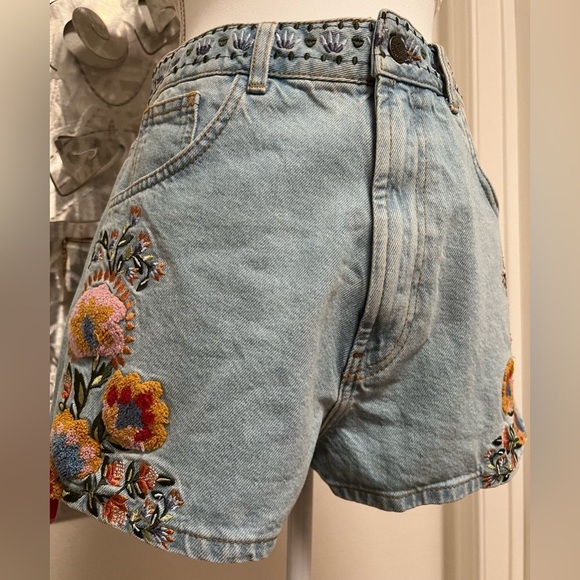 NWT FARM Rio Summer Garden Denim Shorts - Picture 5 of 15